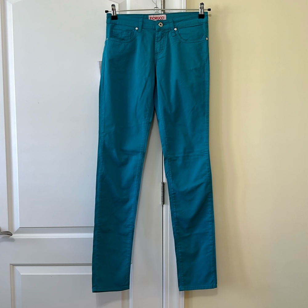 NWT Fiorucci of Italy Women's Blue Push Up Jeans Blue 28
